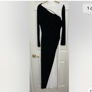 Lauren Ralph Lauren Color Block Black-White Dress